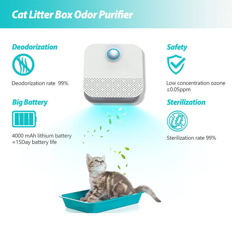 Elektrischer Luftreiniger für das Katzenklo, wiederaufladbar